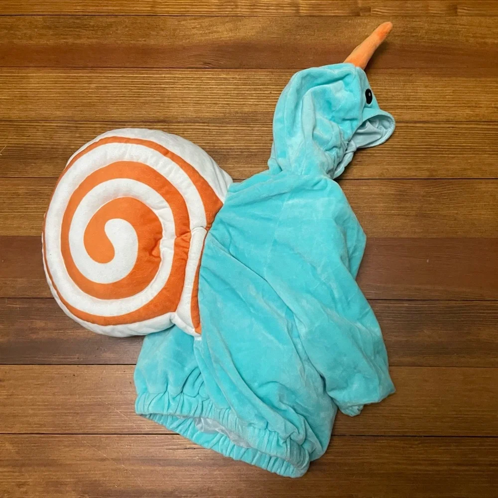 Turquoise & Orange Snail Baby Costume Size 6-12 Months